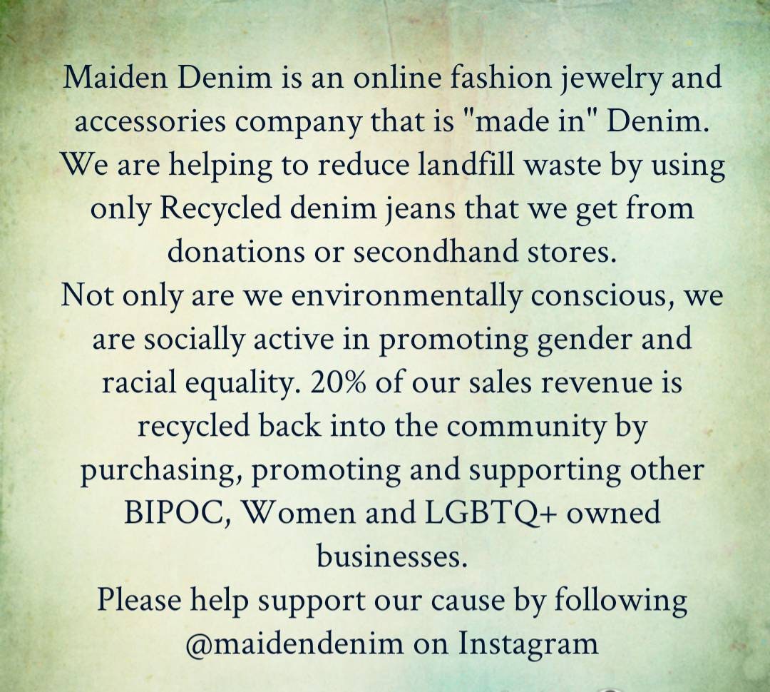 Denim Round post flower Earrings- Gold stainless steel Jean