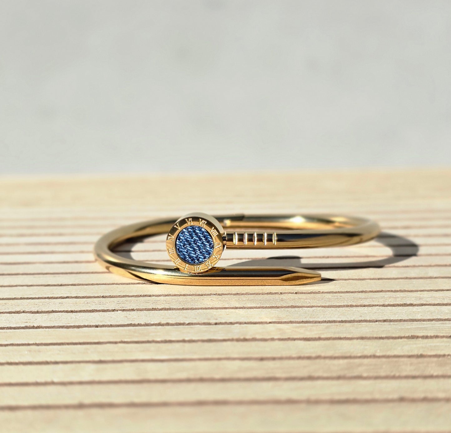 Denim Bracelet- Stainless steel 18K Gold jean nail bracelet