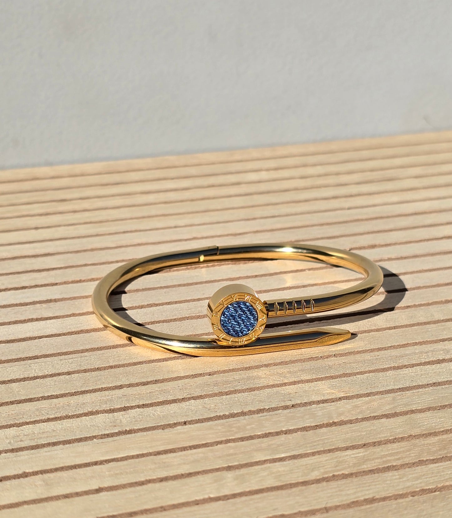 Denim Bracelet- Stainless steel 18K Gold jean nail bracelet