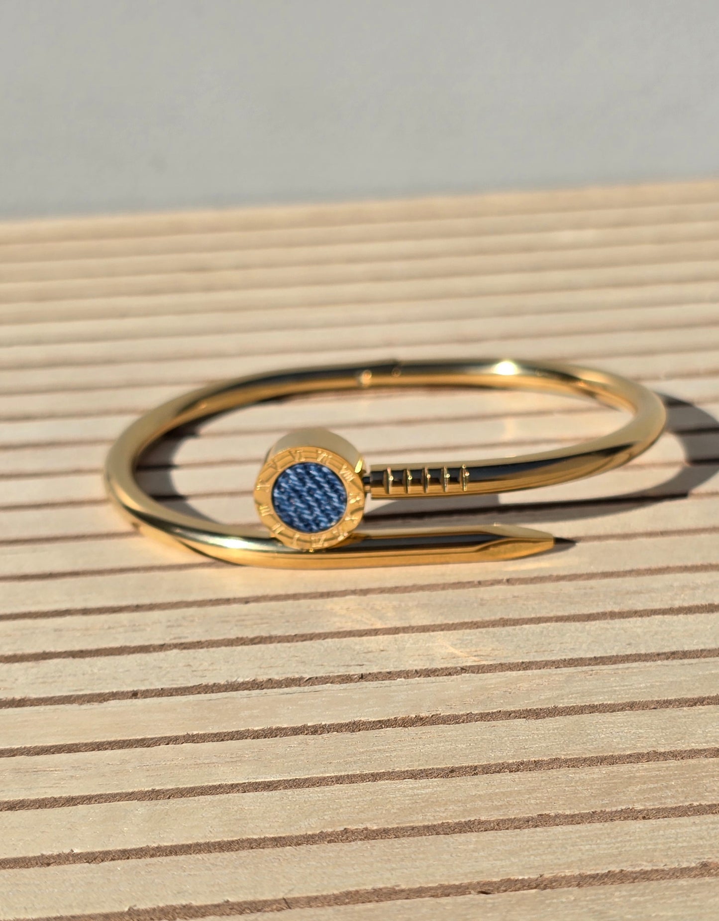 Denim Bracelet- Stainless steel 18K Gold jean nail bracelet