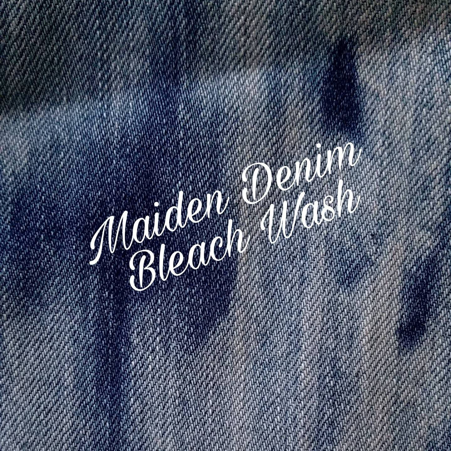 Denim Earrings- Couture Bleached Washed Jeans Arrow Triangle Crystal