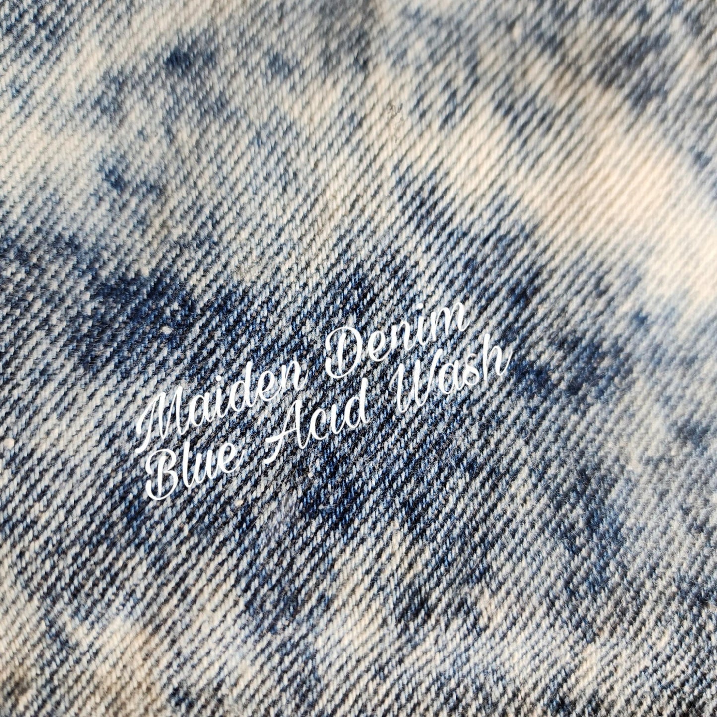 Denim Bracelet- Silver plated glitter acid washed jean cuff bracelet