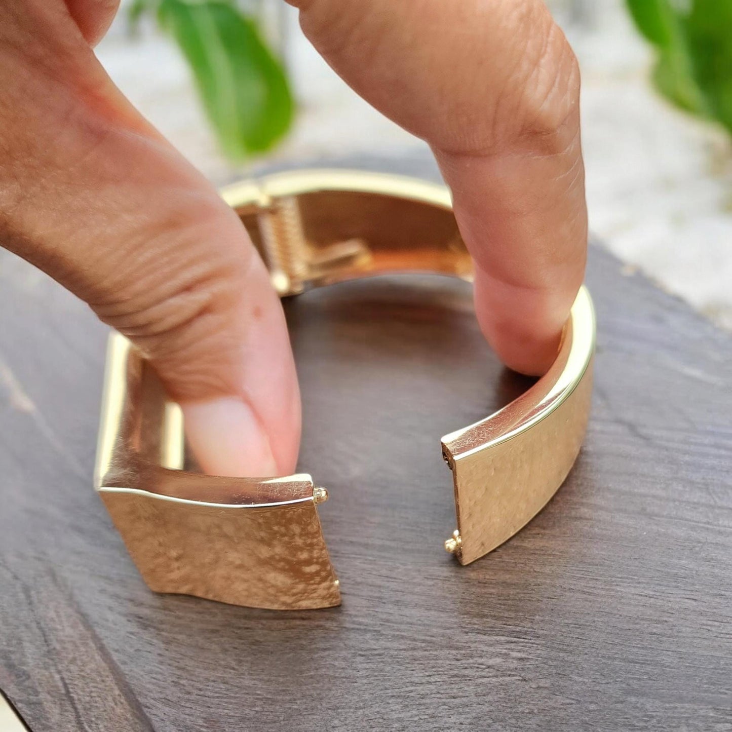 Denim Bracelet- GOLD plated rectangle jean link cuff bracelet